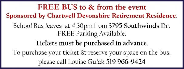 FREE Shuttle to and from the British Invasion Event - Sponsored by Devonshire Retirement Residence